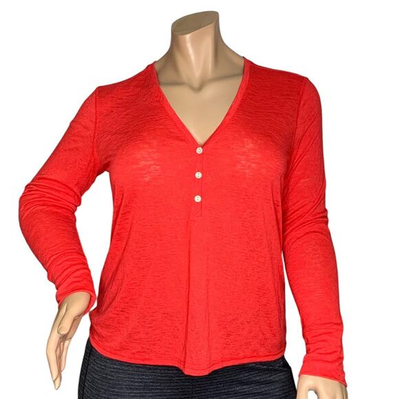 Victoria's Secret NWOT Pajama Top Long Sleeve Coral Size L - Picture 1 of 7